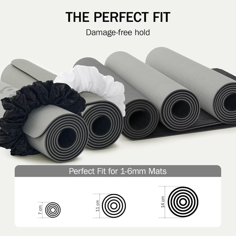 Slim Panda Yoga Mat Scrunchie, Durable Velvet Fabric Yoga Mat Carrying Strap Fits All Standard Yoga Mats - Image 3